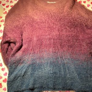 Time & Tru Women’s Sweater 2XL Ombré Light Pink Purple & Blue